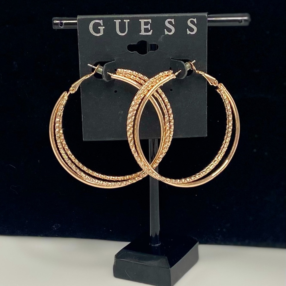 NEW – Guess Rose Gold Hoop Earrings